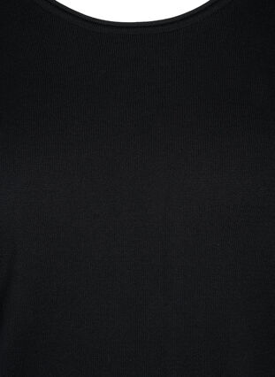 Enfärgad stickad tröja i viskosmix, Black, Packshot image number 2