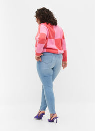 Amy jeans med hög midja och super slim passform, Light blue, Model