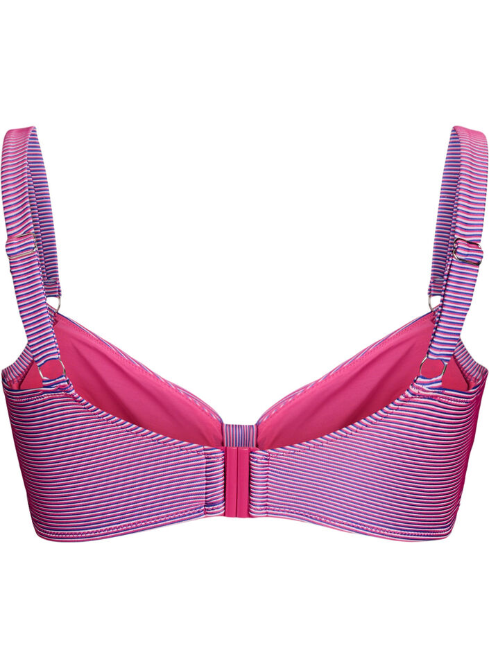Randig bikinitopp med bygel, Rosa, Packshot image number 1