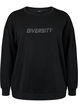 Sweatshirt med texttryck, Black, Packshot image number 0