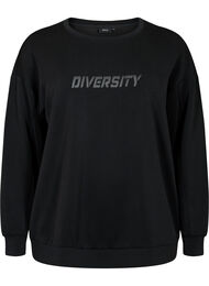 Sweatshirt med texttryck, Black