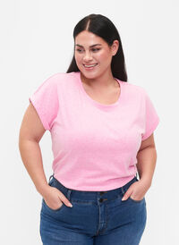 Melerad t-shirt med korta ärmar, Rosebloom Mél, Model