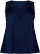 Topp med spets och korsdetaljer, Navy, Packshot image number 0