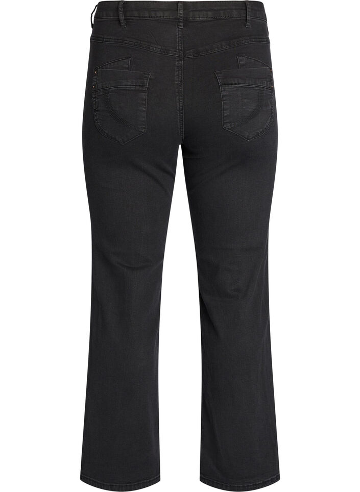 Gemma jeans med normal passform och h&ouml;g midja, Svart, Packshot image number 1