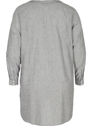Randig skjorta i 100% bomull, Black Stripe, Packshot image number 1