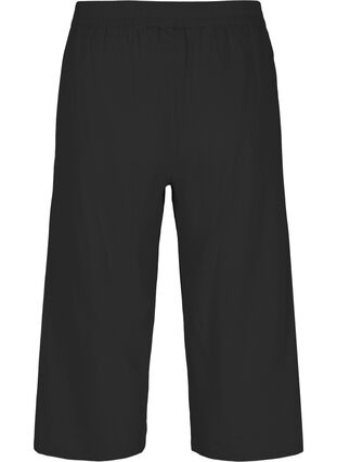 7/8-byxor i bomullsblandning med linne, Black, Packshot image number 1