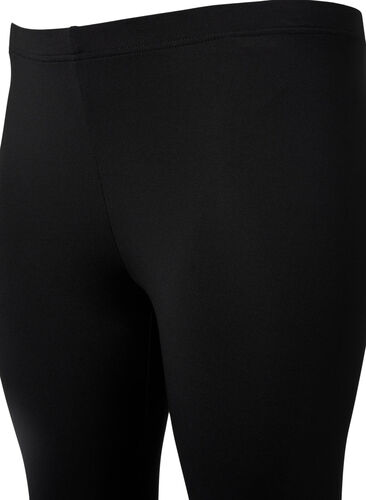 2-pack 3/4-leggings med spetskant, Black / Black, Packshot image number 3
