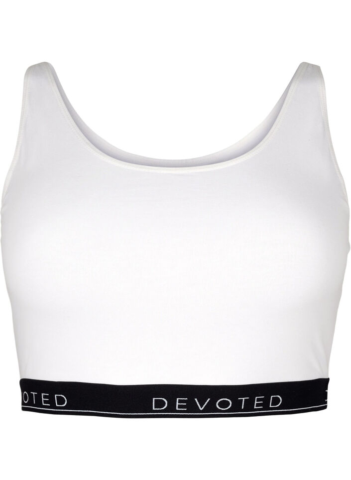 Bomulls-bh med justerbara band, Vit, Packshot image number 0