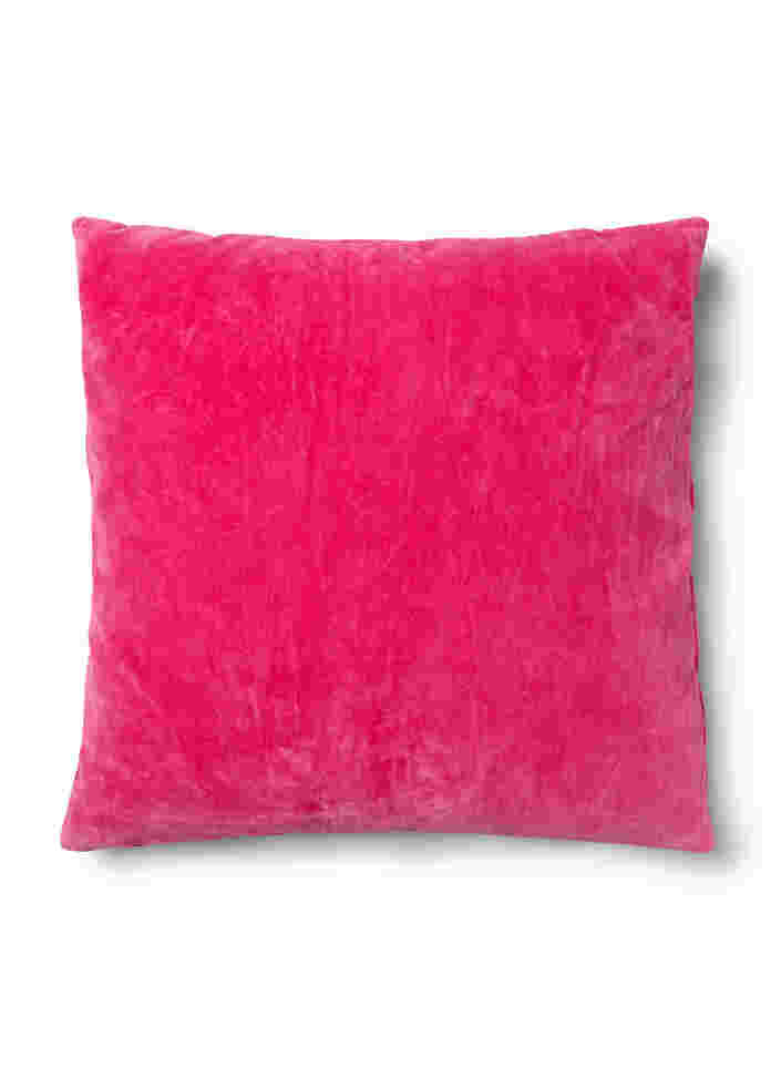 Randigt kuddfodral i velour, Fandango Pink Comb, Packshot image number 1
