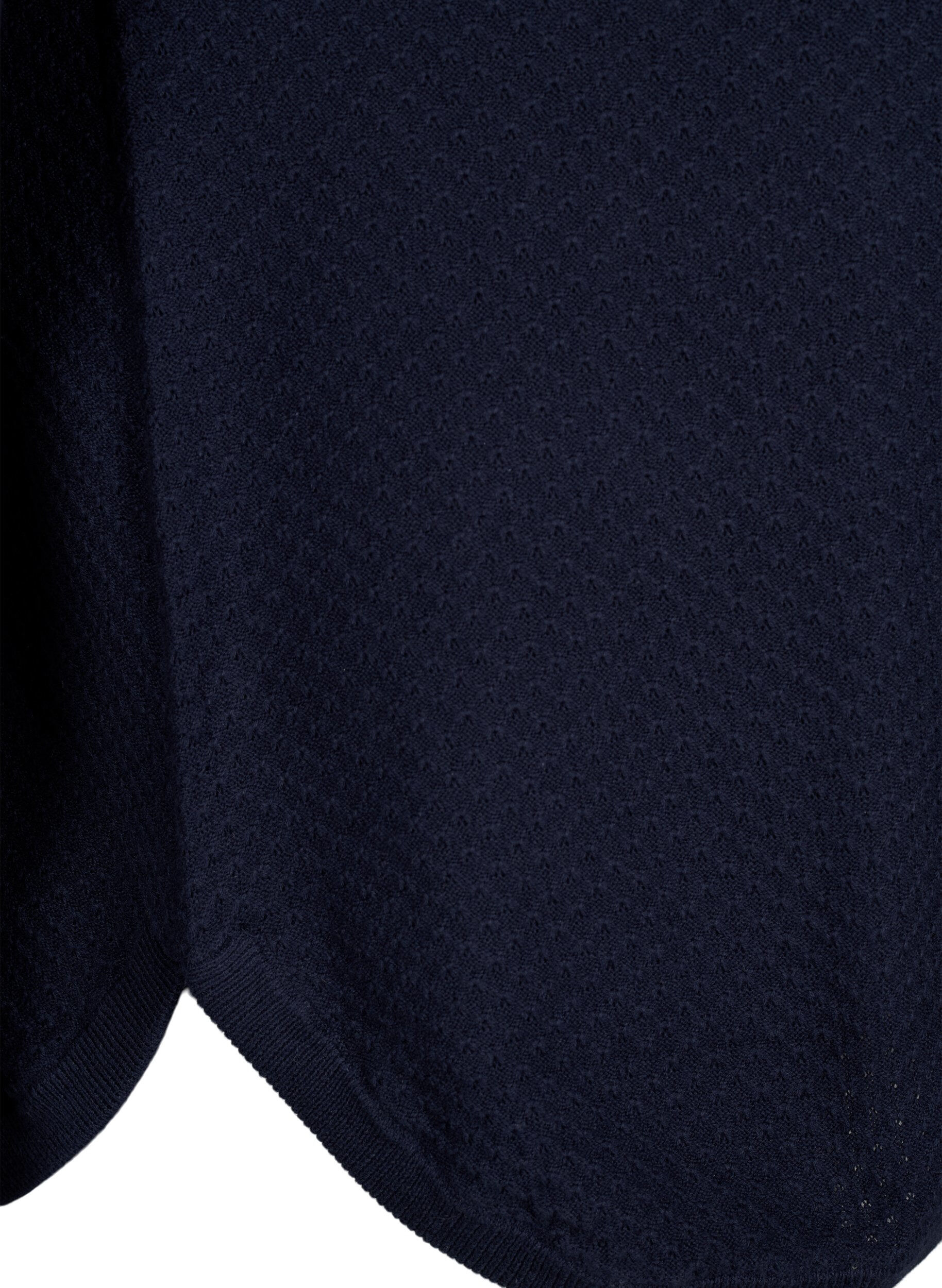 Zizzi Pullover i ekologisk bomull med strukturm&ouml;nster, Navy Blazer, Packshot image number 3