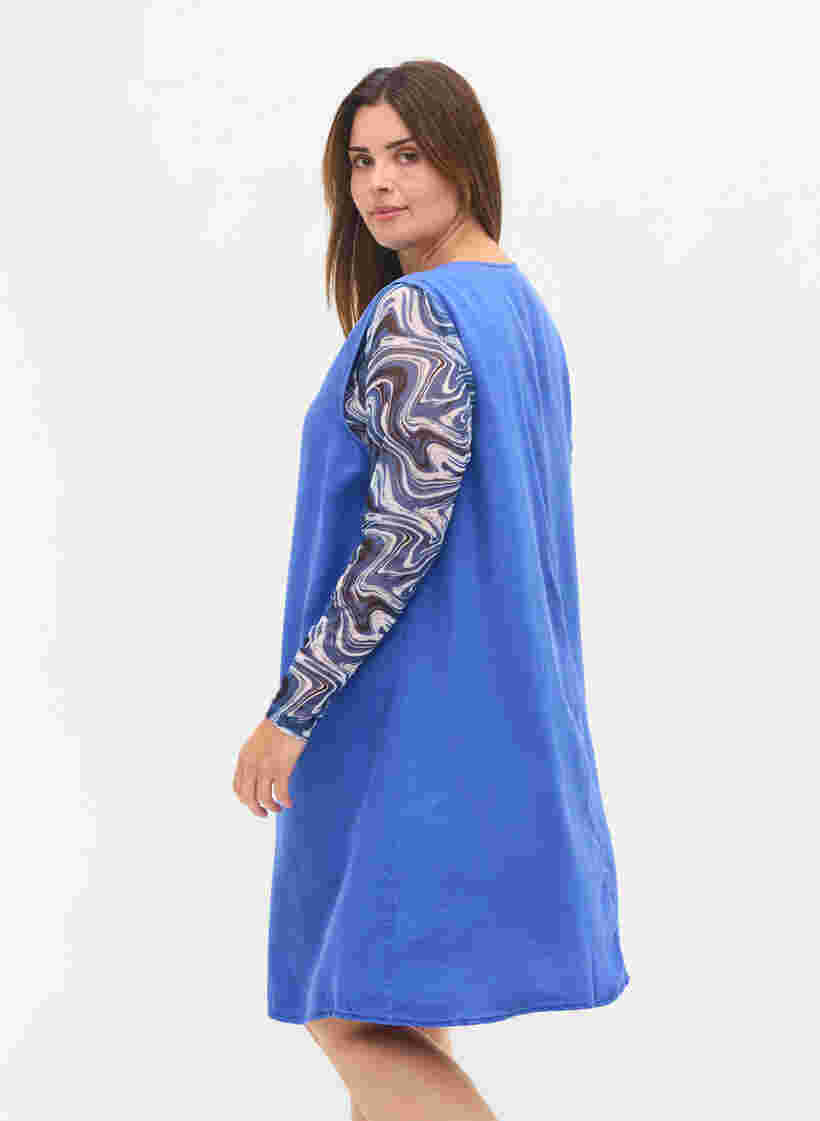 Spencerklänning med v-ringad hals, Dazzling Blue, Model image number 1