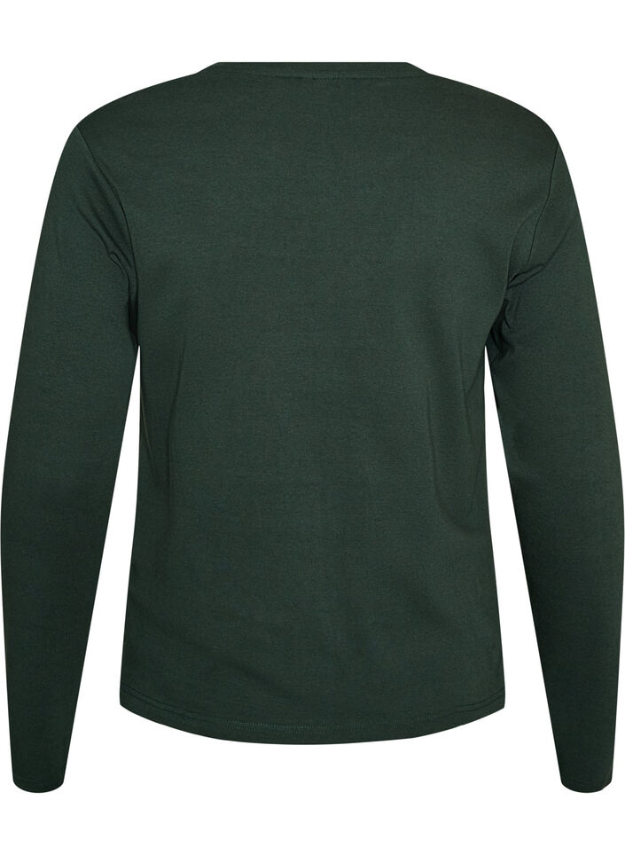 L&aring;ng&auml;rmad bas-T-shirt med rund hals, Gr&ouml;n, Packshot image number 1