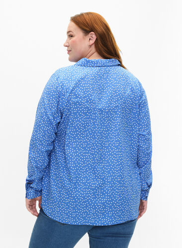 FLASH - Skjorta med prickar, Marina White Dot, Model image number 1