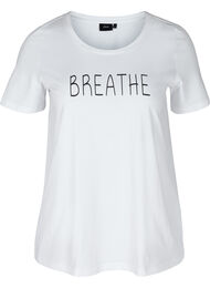 T-shirt med tryck, Br White BREATHE