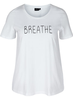 T-shirt med tryck, Br White BREATHE, Packshot image number 0
