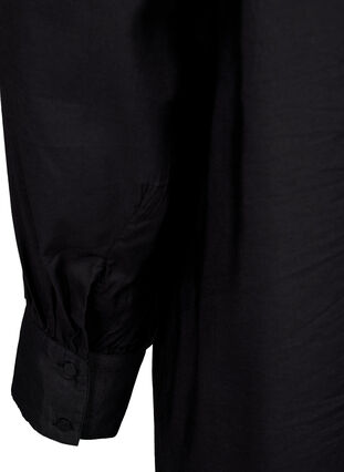 Viskosskjorta klänning med ruffles, Black, Packshot image number 3