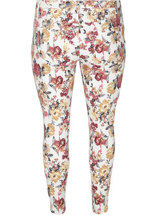 Amy jeans med blommigt mönster och super slim passform, White Flower AOP, Packshot image number 1