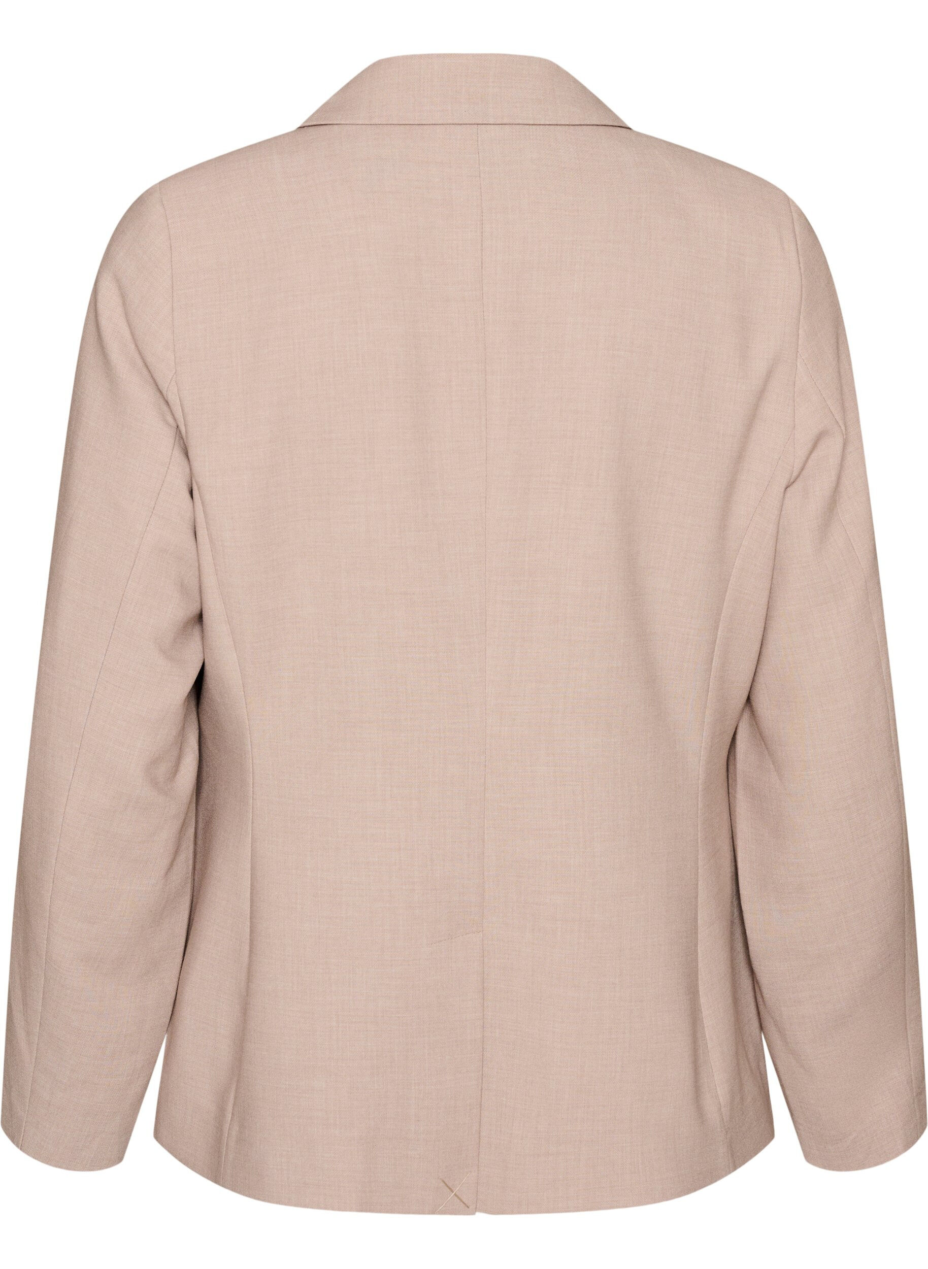 Zizzi Klassisk blazer med enkelkn&auml;ppning och fickor, Beige, Packshot image number 1