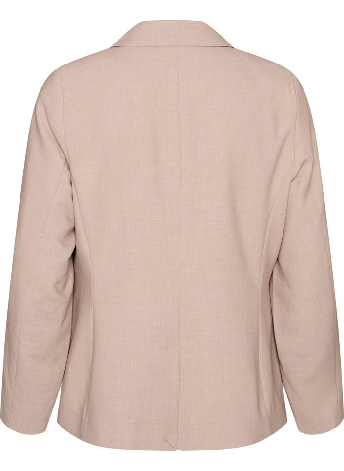 Klassisk blazer med enkelkn&auml;ppning och fickor, Beige, Packshot