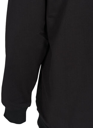 Höghalsad sweatshirt med blixtlås, Black w. Burlwood, Packshot image number 3
