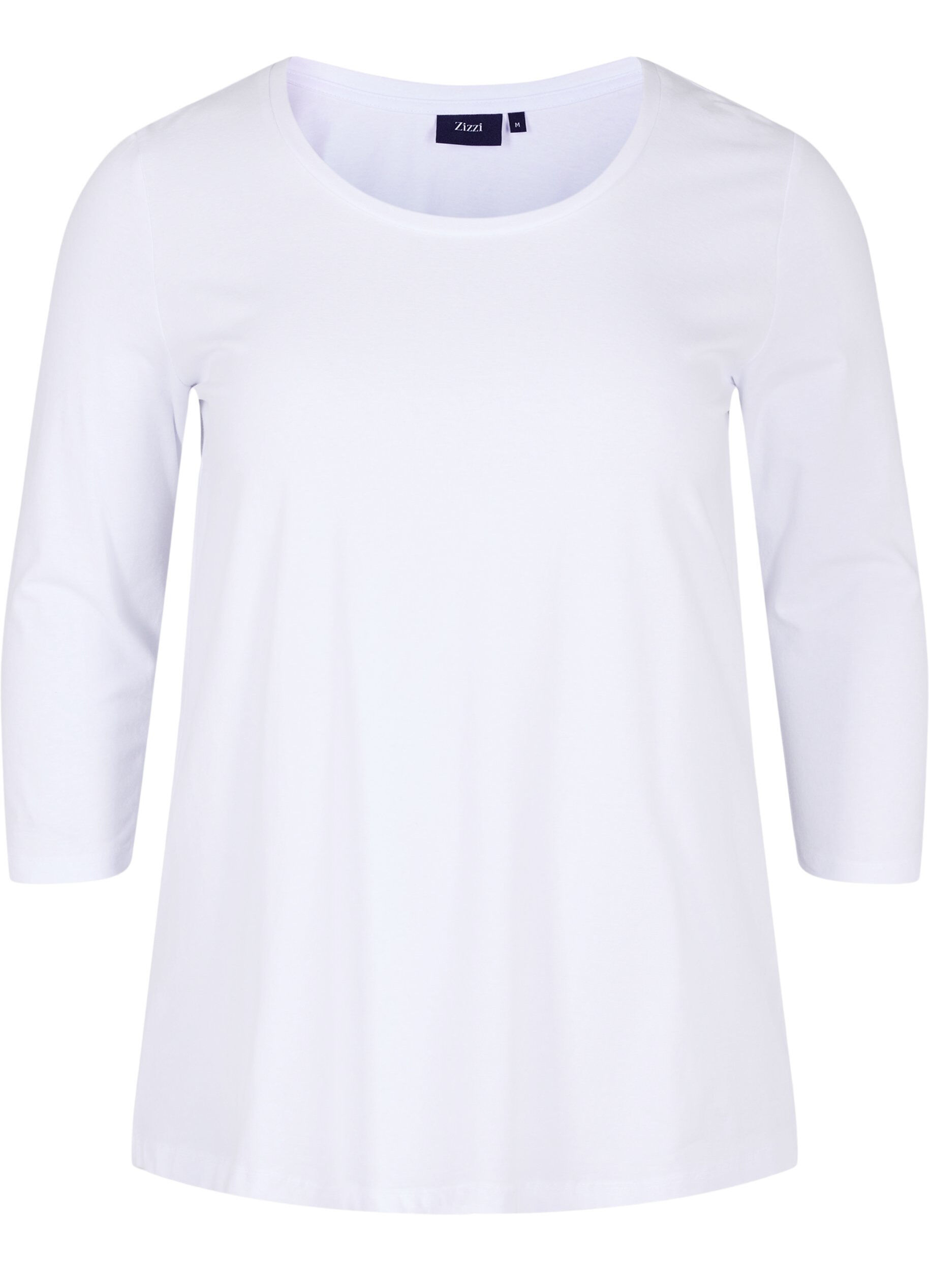 Zizzi Bas t-shirt med 3/4 &auml;rmar, Bright White, Packshot image number 0