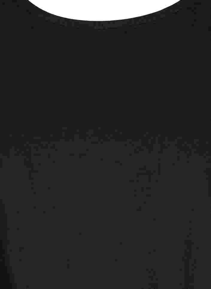 A-linjeformad bomullsklänning utan ärmar, Black, Packshot image number 2