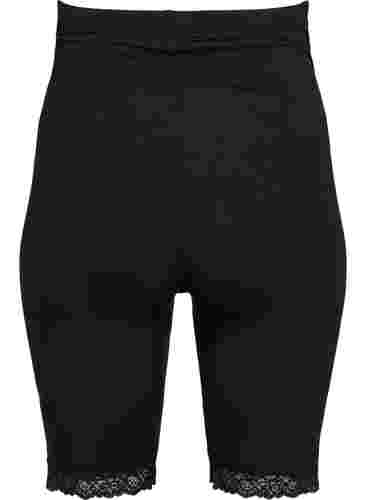 Cykelshorts för gravida med spetskant, Black, Packshot image number 1