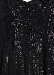 Paljettblus med v-ringning och korta ärmar, Svart, Packshot image number 2