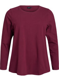Baslinne i jersey med l&aring;nga &auml;rmar, M&ouml;rk Bordeaux