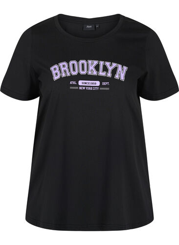 T-shirt i bomull med tryck, Black Brooklyn, Packshot image number 0