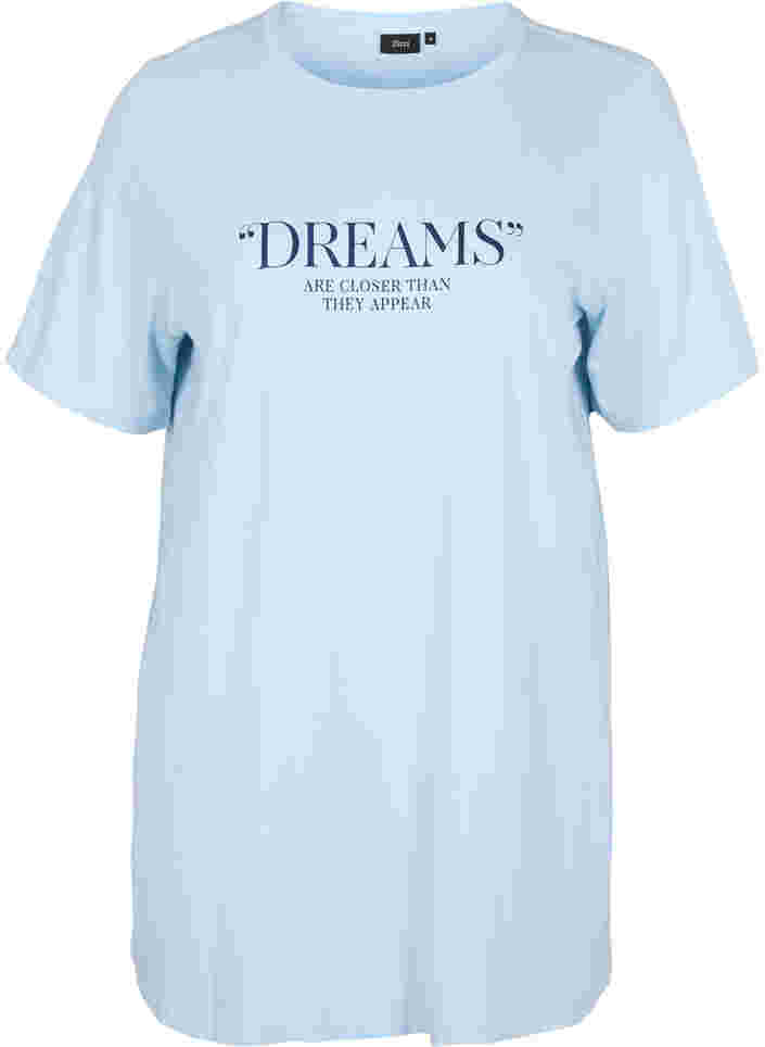 Oversize sovtröja i ekologisk bomull, Cashmere Blue DREAMS, Packshot image number 0