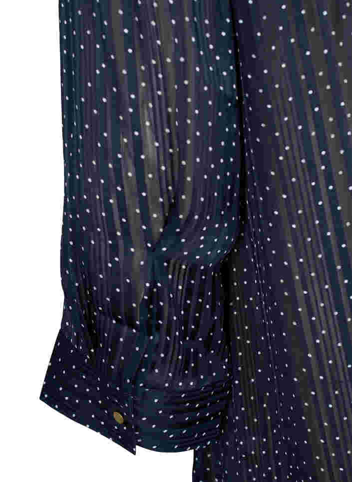 Mönstrad skjorta med 3/4 ärmar, Navy Blazer Dot, Packshot image number 3