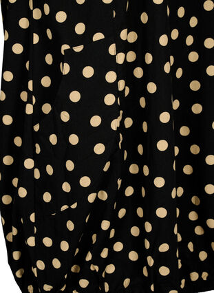 Kortärmad bomullsklänning med mönster, Black W. dot, Packshot image number 3