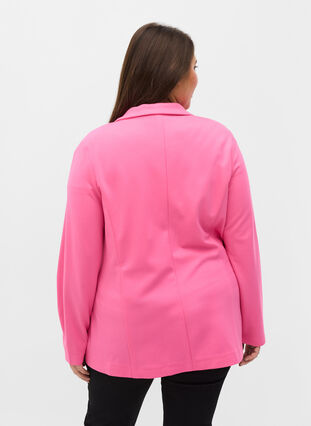Enkel blazer med knapp, Azalea Pink, Model image number 1