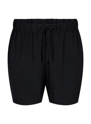 Shorts med fickor och resår i midjan, Black, Packshot image number 0