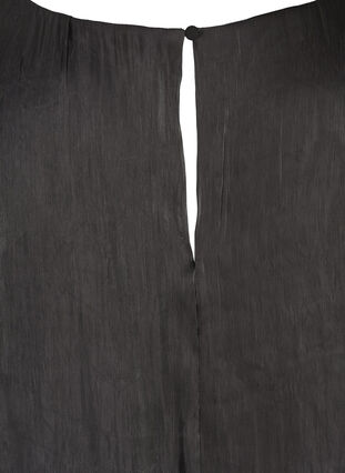 Klänning med skimmer och långa puffärmar, Black, Packshot image number 3
