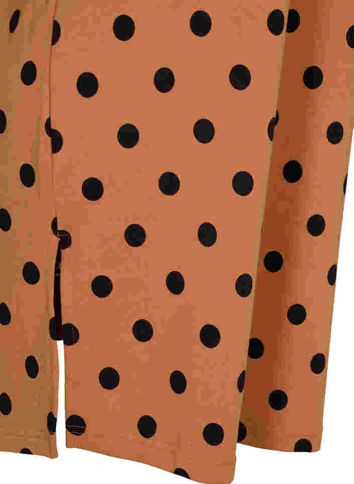 Prickig klänning med 3/4-ärmar, Almond Black Dot, Packshot image number 3