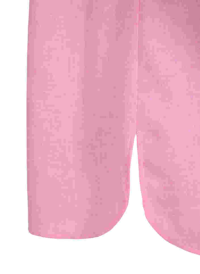 Lång skjorta med 3/4-ärmar och v-ringning, Rosebloom, Packshot image number 3
