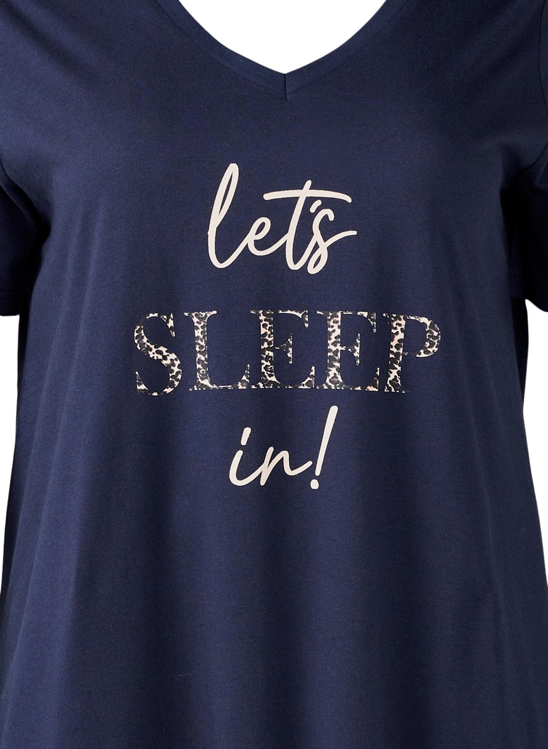 Zizzi Nattlinne i ekologisk bomull med v-ringning, Bl&aring;, Packshot image number 2