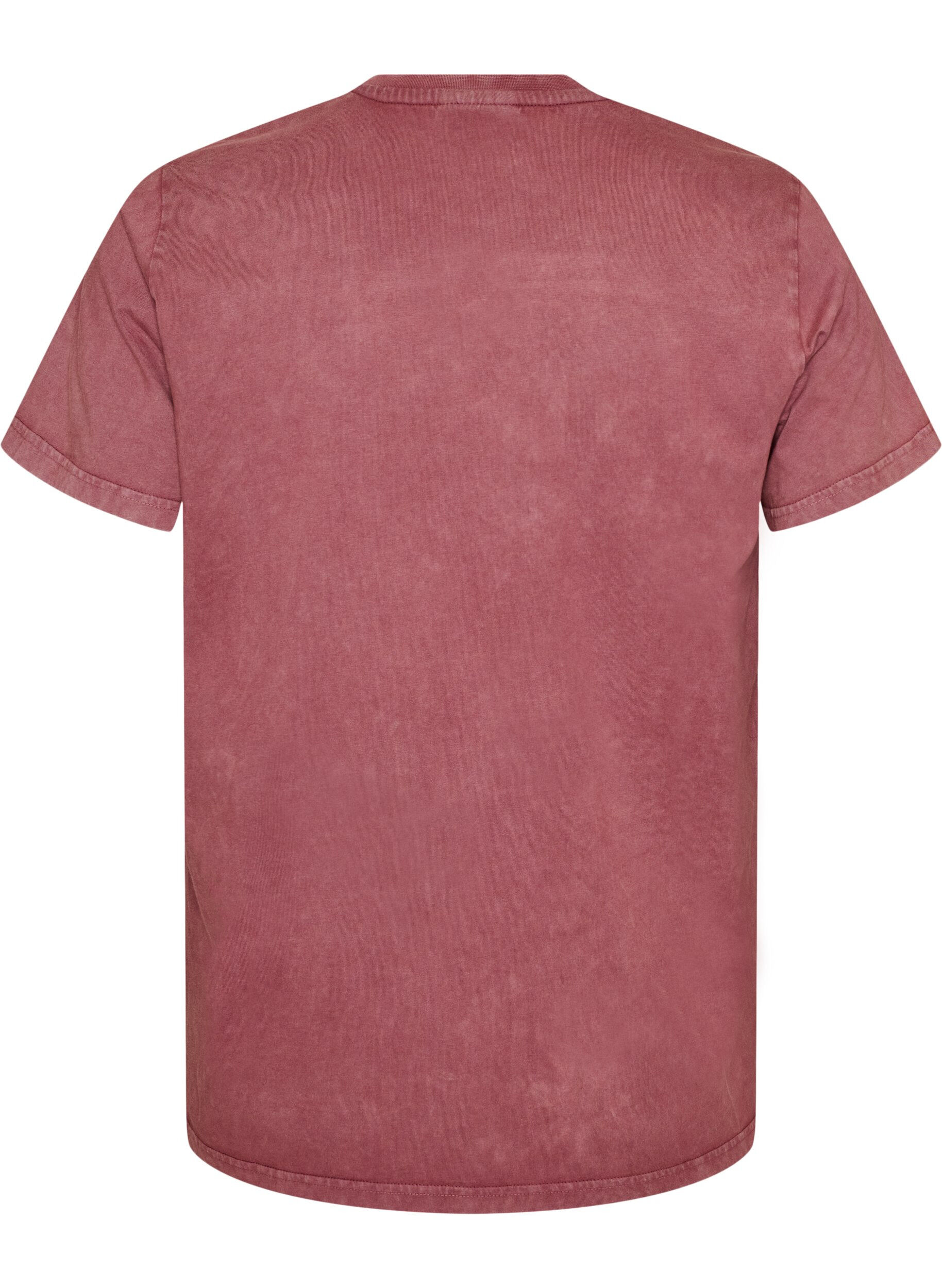 ZizziT-shirt i bomull med tryck framtill och en tv&auml;ttad look, R&ouml;d, Packshot image number 1