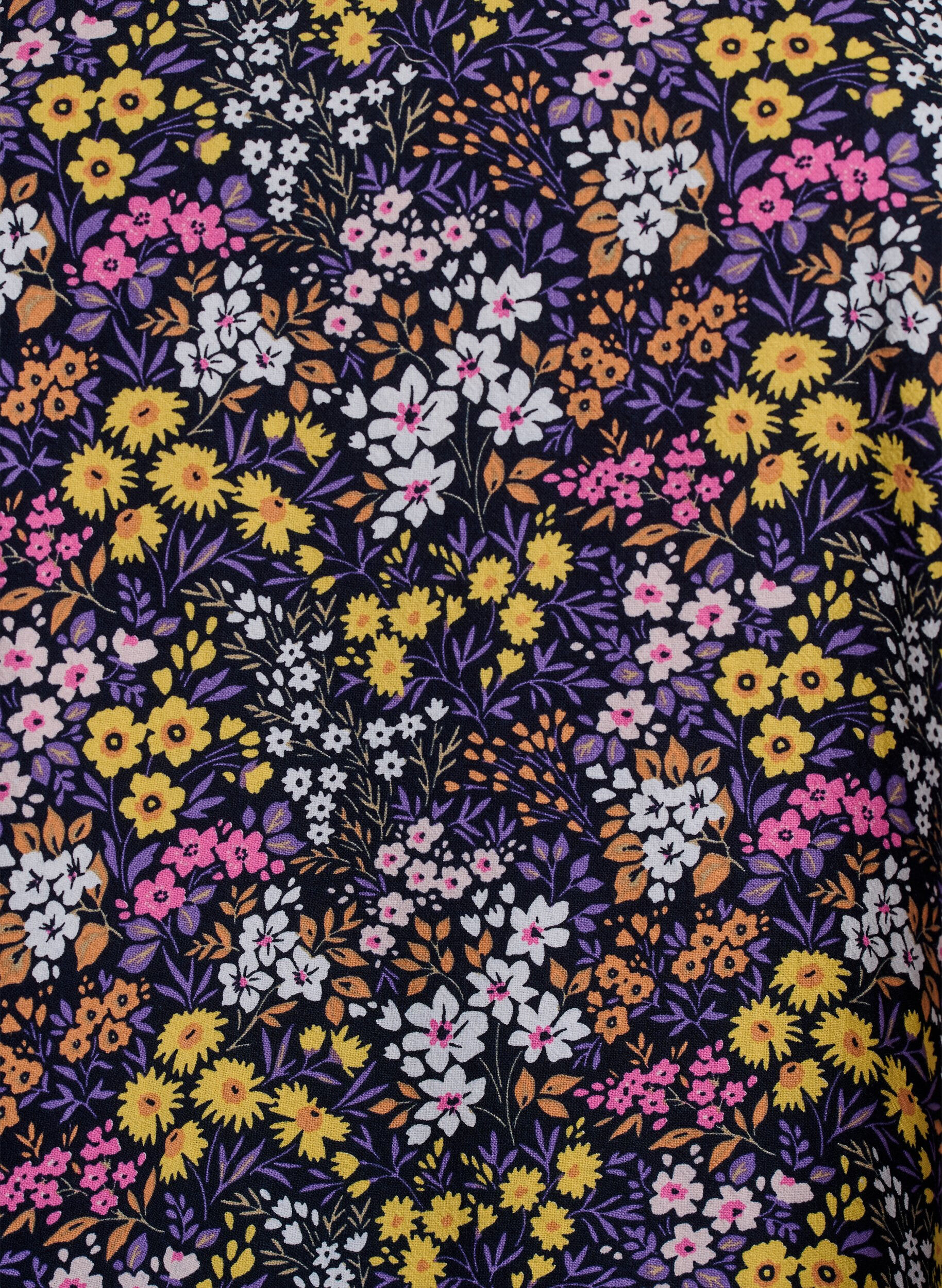 ZizziKort a-linjeformad kl&auml;nning med blomm&ouml;nster, Bl&aring;, Packshot image number 2