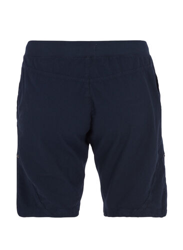 Lösa shorts i bomull med fickor, Night Sky, Packshot image number 1