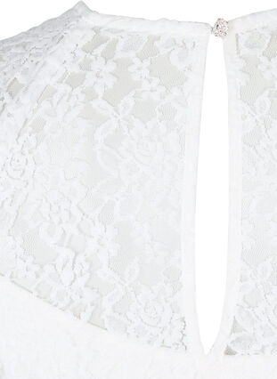 Brudklänning i spets med korta ärmar, Star White, Packshot image number 3