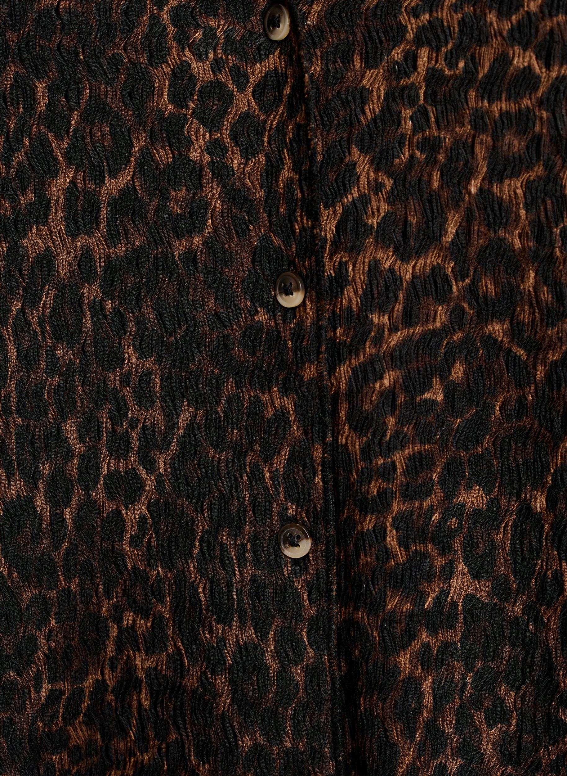 Zizzi&Auml;rml&ouml;s topp med v&aring;gig struktur och kn&auml;ppning, Brun, Packshot image number 2