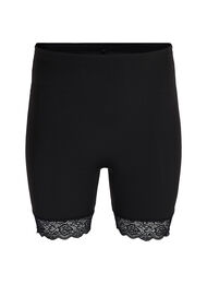 Light shapewear shorts med spetskant, Black