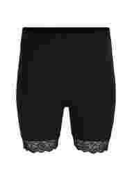 Light shapewear shorts med spetskant, Black