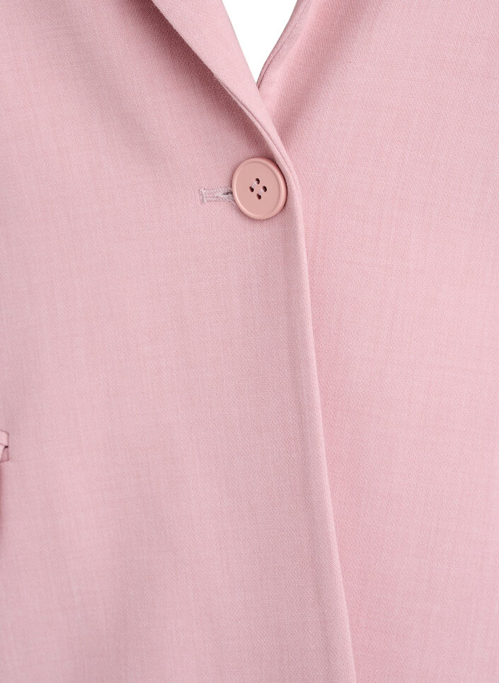 Klassisk blazer med enkelkn&auml;ppning och fickor, Rosa, Packshot image number 2