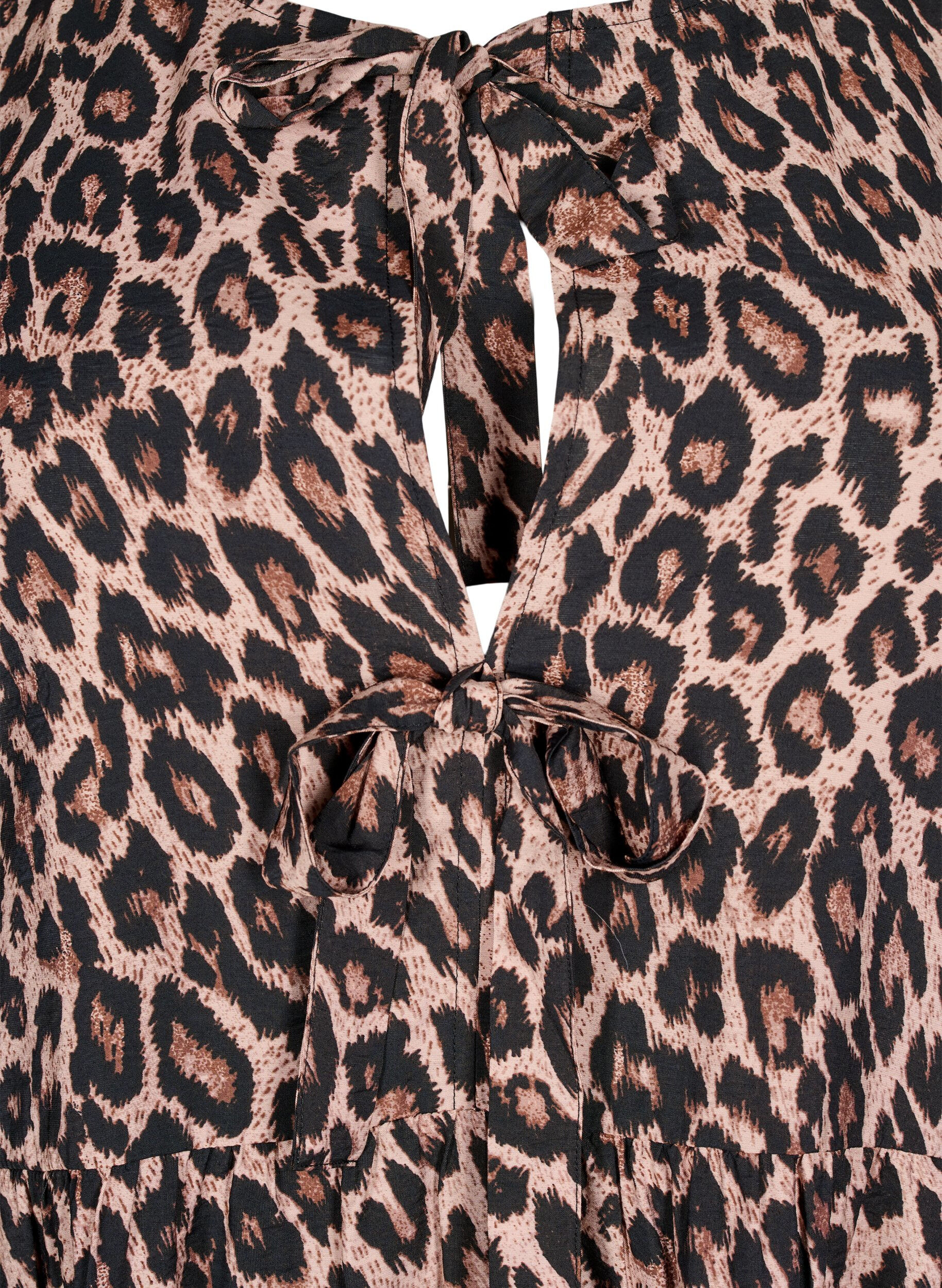 Zizzi Kl&auml;nning med rosetter och 3/4-&auml;rmar, LEO AOP, Packshot image number 2