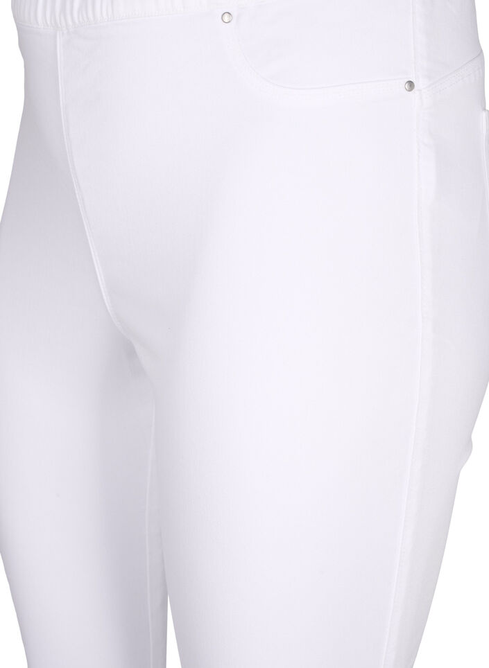 Jeggings med h&ouml;g midja, Vit, Packshot image number 2