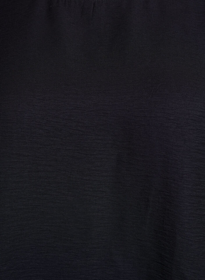 Blus med korta, vida ärmar, Svart, Packshot image number 2